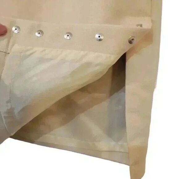 Wanko Women's Ivory Poly Faux Sueded Studded Lined Straight Pencil Straight Skir - Picture 4 of 9